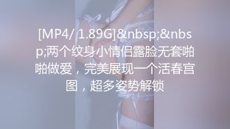 [MP4/ 1.89G]&nbsp;&nbsp;两个纹身小情侣露脸无套啪啪做爱，完美展现一个活春宫图，超多姿势解锁