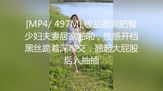 [MP4/ 497M] 极品圆润肥臀少妇夫妻居家啪啪，性感开档黑丝跪着深喉交，翘起大屁股后入抽插