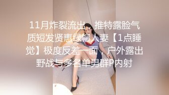 11月炸裂流出，推特露脸气质短发贤惠绿帽人妻【1点睡觉】极度反差一面，户外露出野战与多名单男群P内射