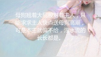 母狗翘着大屁股对着主人，只能求求主人快点送母狗高潮，可是本主就偏不给，淫水流的长长都是。